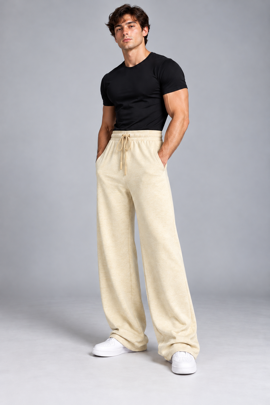 Thumbnail 2 of Beige Wide Leg Joggers