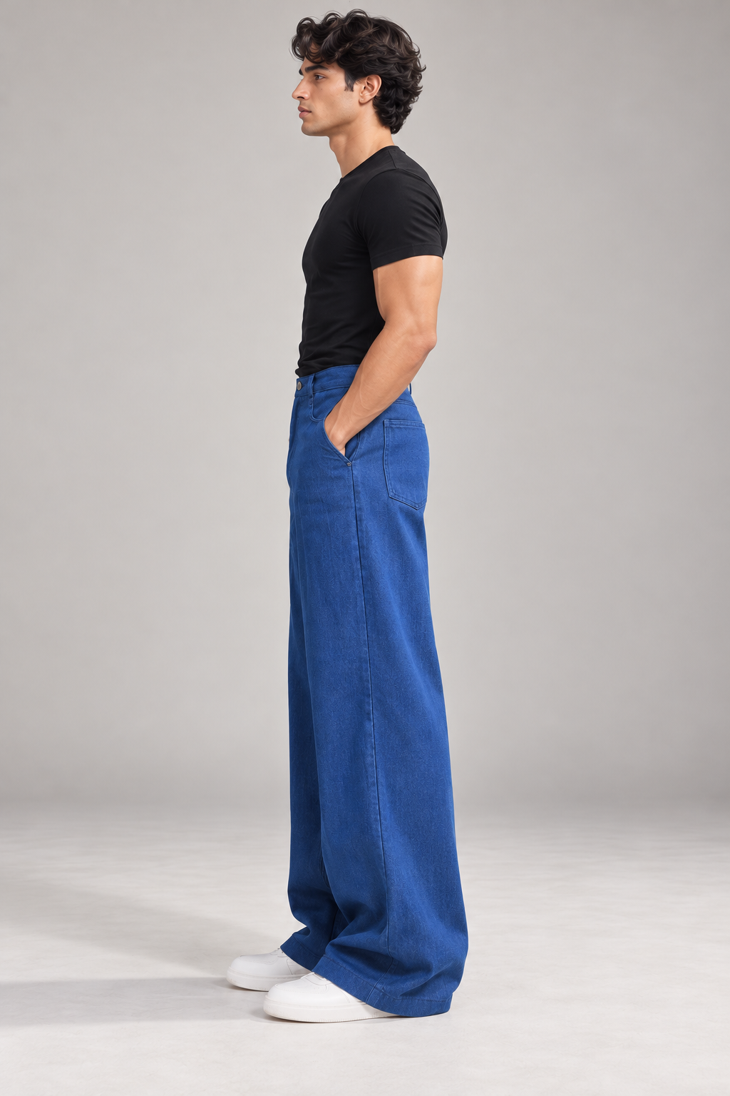 Thumbnail 3 of Classic Indigo Drape Jeans